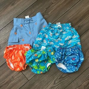 Infant swim shorts & reusable diapers